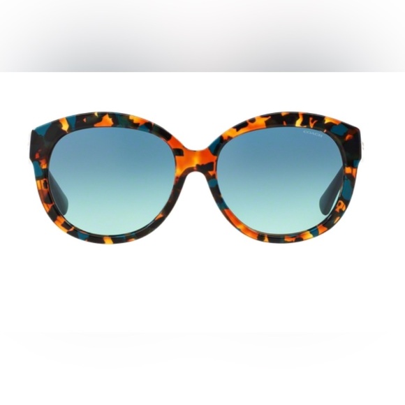 Coach 2x Posh Party Host Pick EUC Sunglasses Teal Confetti HC8159F - Picture 4 of 13